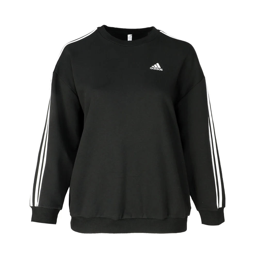 Essentials 3-Stripes Fleece Pullover Sweatshirt