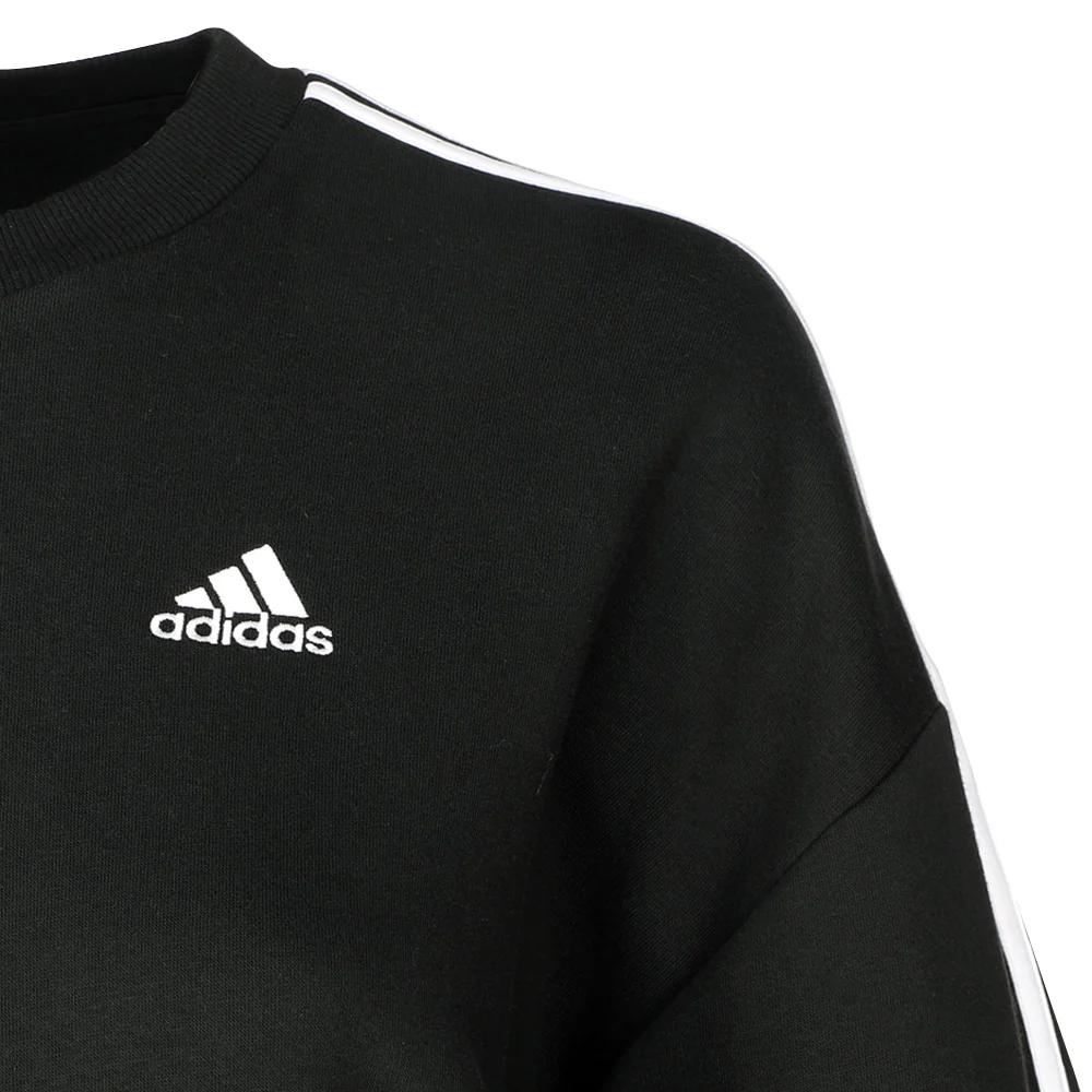Essentials 3-Stripes Fleece Pullover Sweatshirt - Image 3