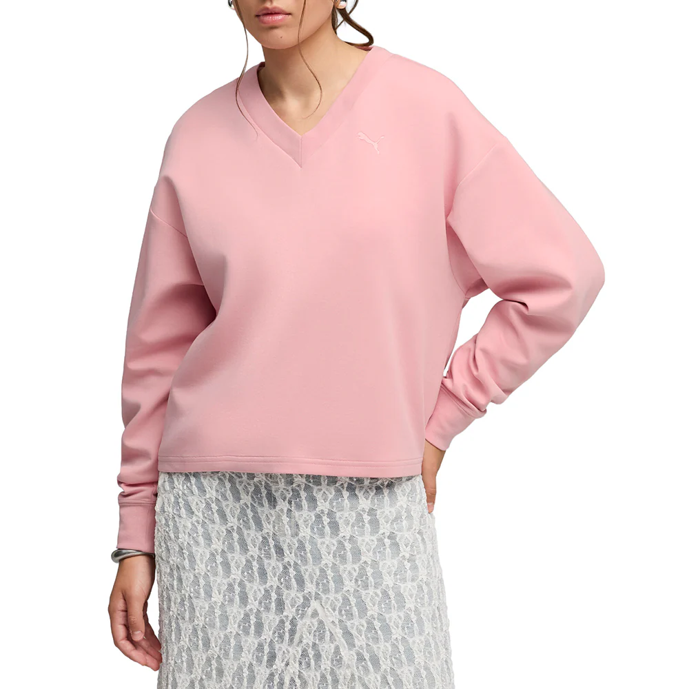 Essentials Elevated Comfort V-Neck Long Sleeve Sweater - Image 3