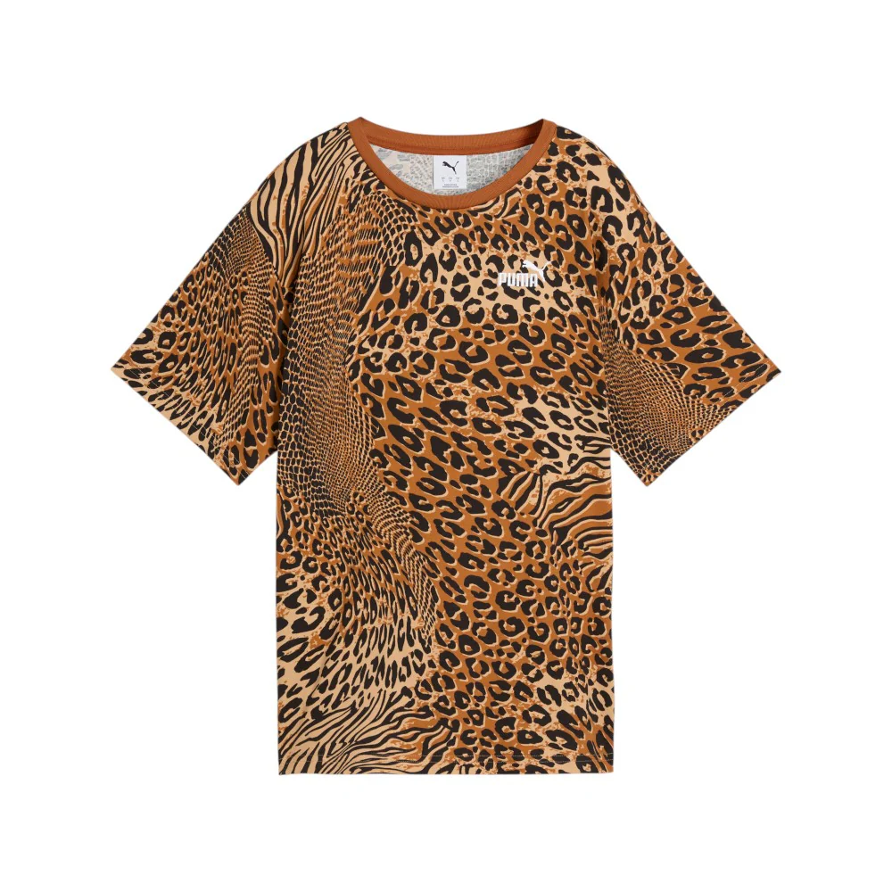 Essentials Graphic Animal Print Relaxed Crew Neck Short Sleeve T-Shirt