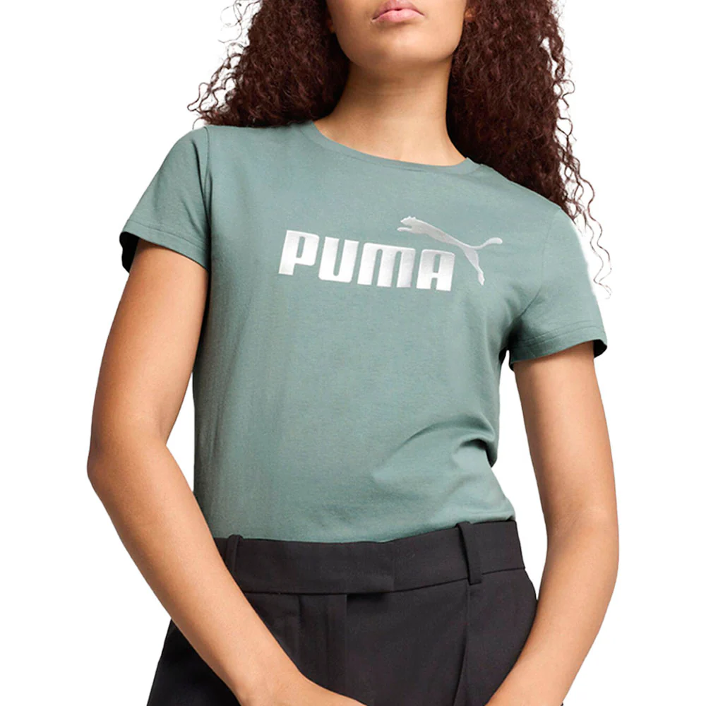 Essentials Metallic Logo Crew Neck Short Sleeve T-Shirt - Image 3