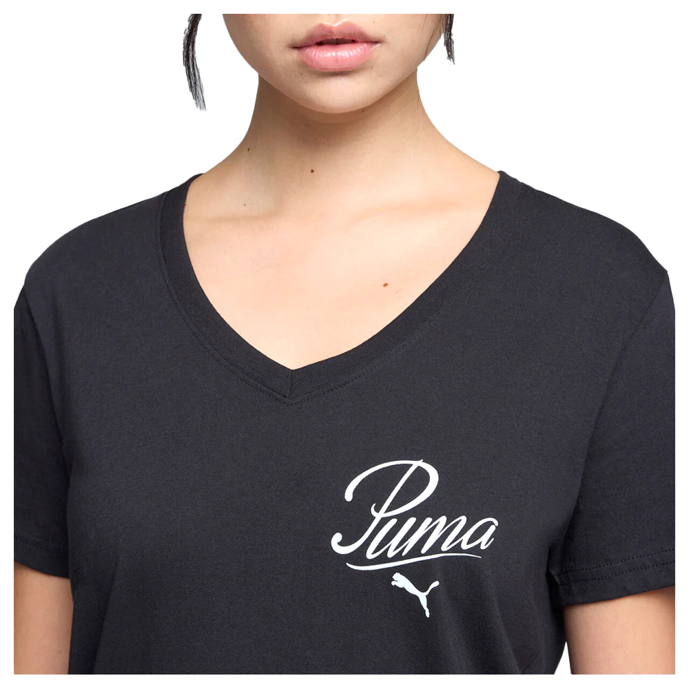 Essentials Script V-Neck Short Sleeve T-Shirt - Image 4