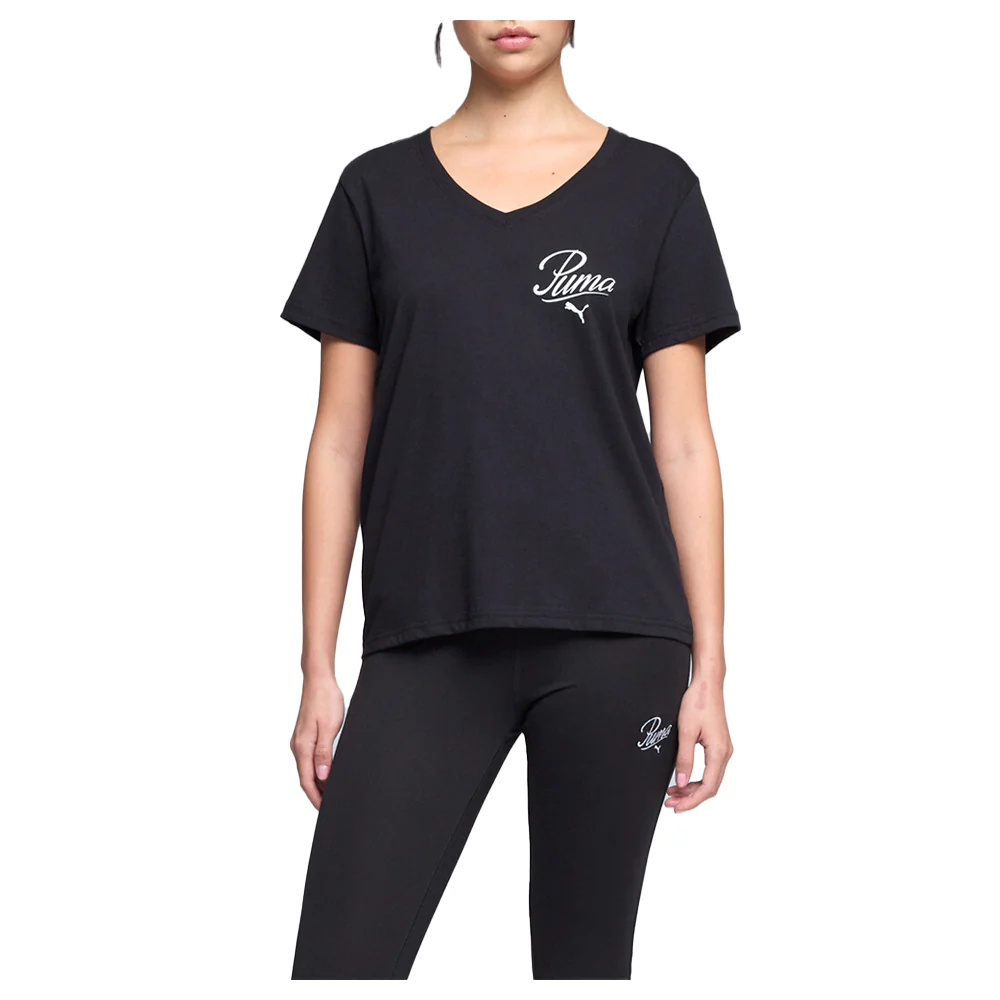 Essentials Script V-Neck Short Sleeve T-Shirt - Image 5