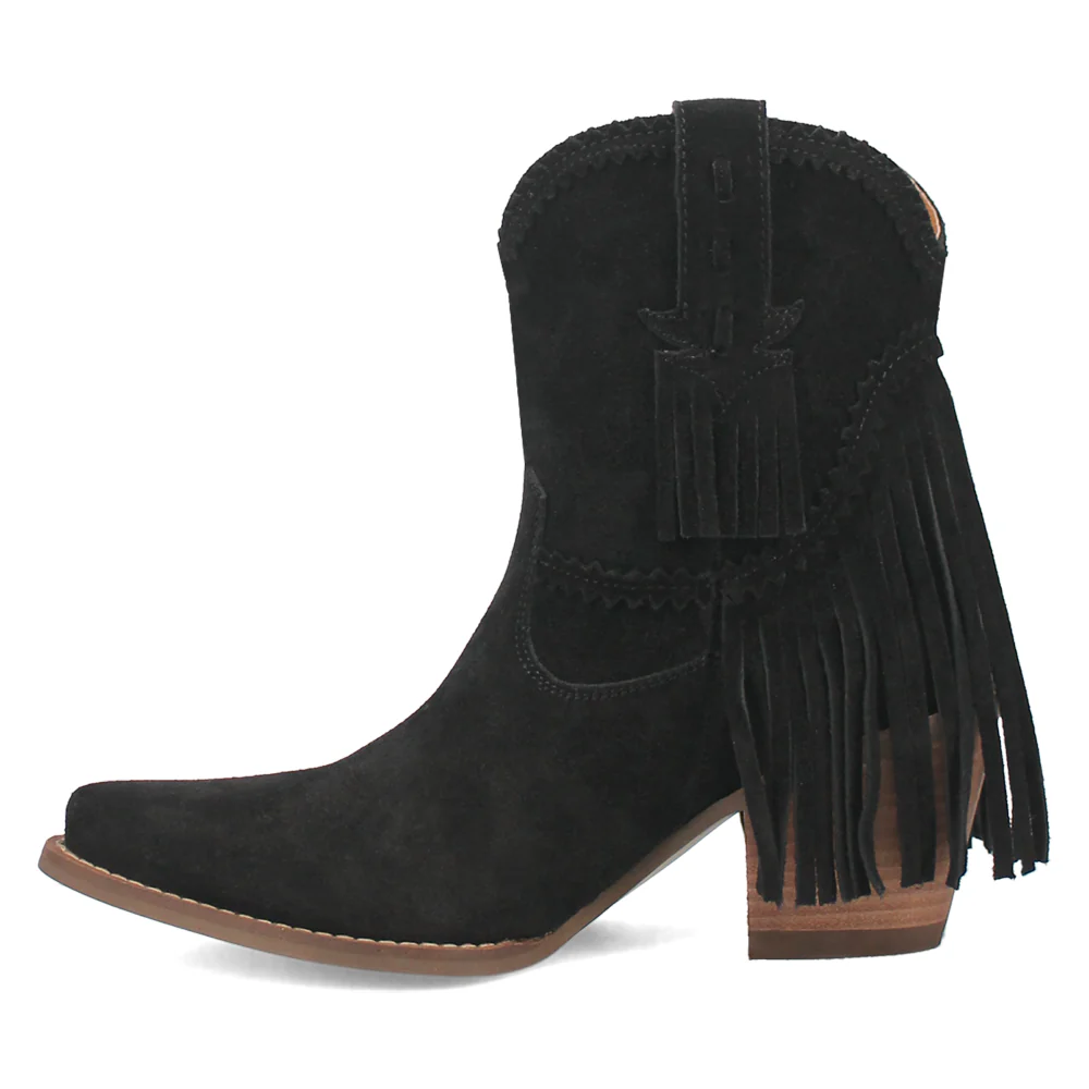 Fandango Fringe Snip Toe Pull On Cowboy Booties - Image 3