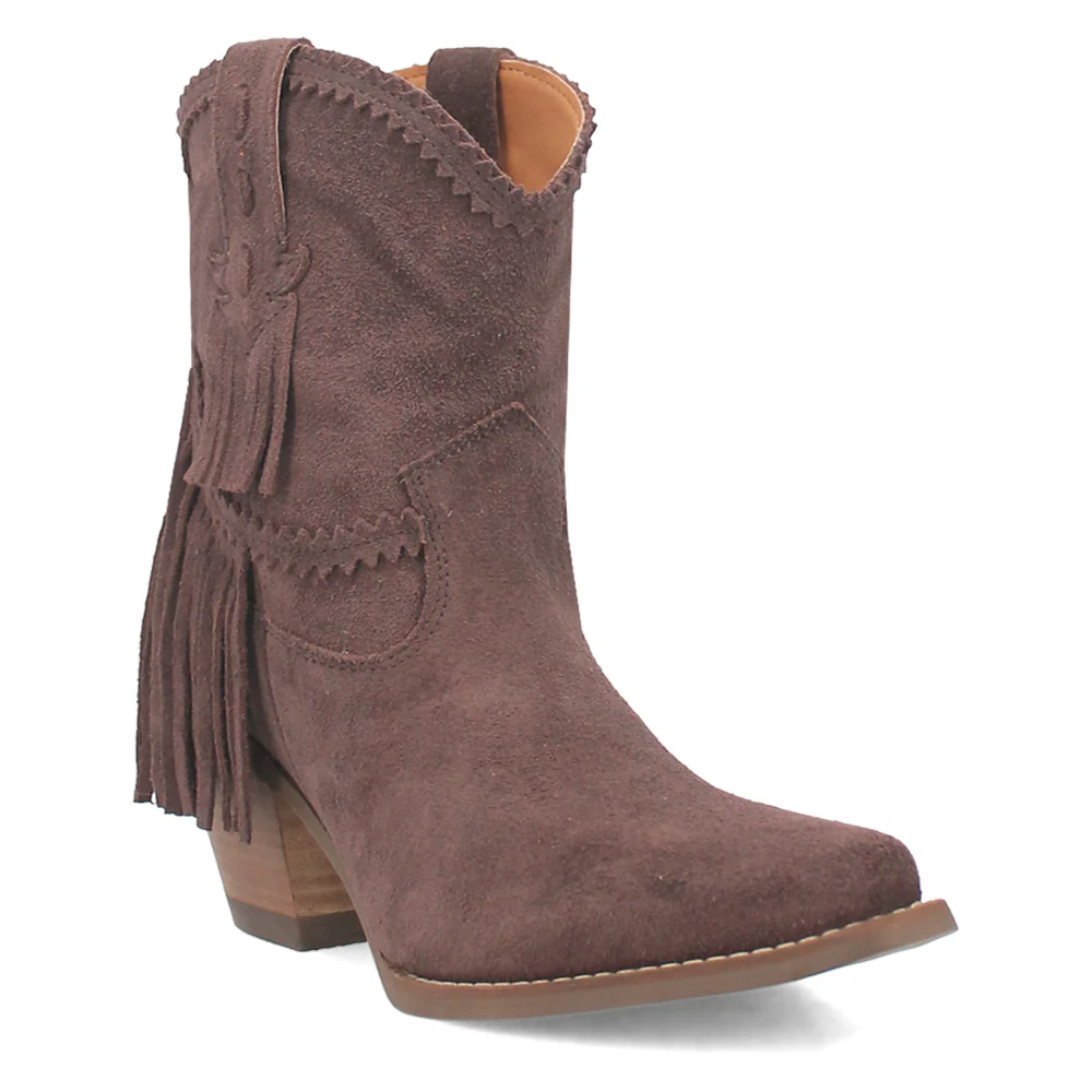 Fandango Fringe Snip Toe Pull On Cowboy Booties - Image 2