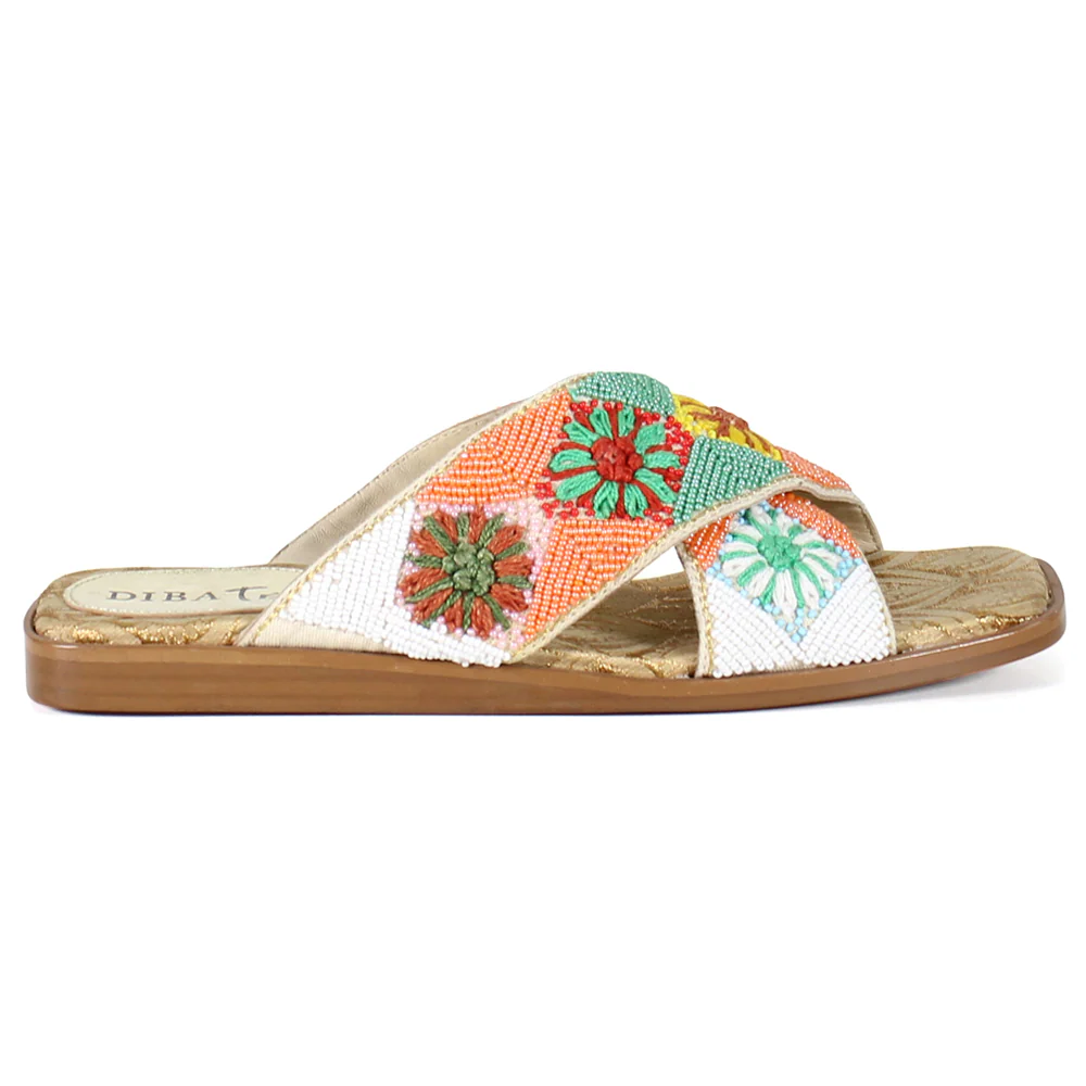 Fast Pace Flat Beaded Sandals