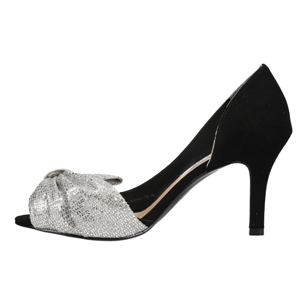 Fay Glitter Peep Toe Evening Pumps - Image 3