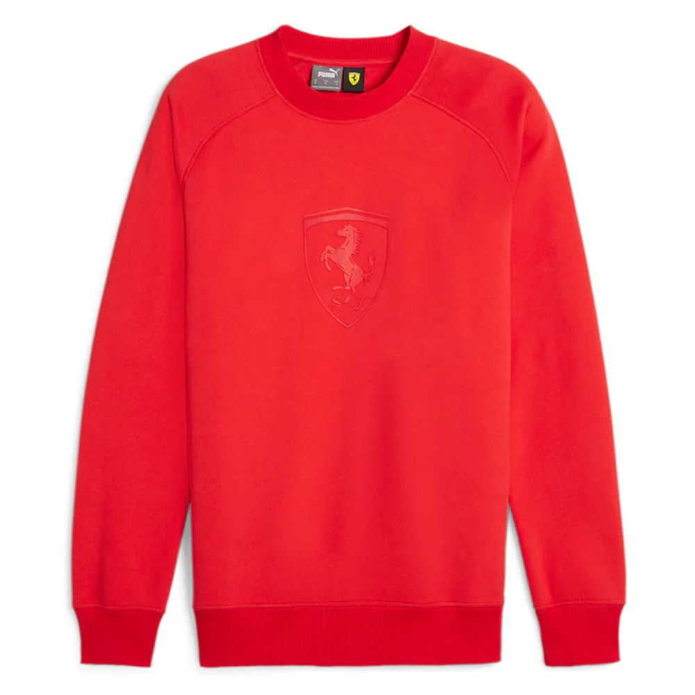 Scuderia Ferrari Race Big Shield Logo Crew Neck Long Sleeve Sweatshirt