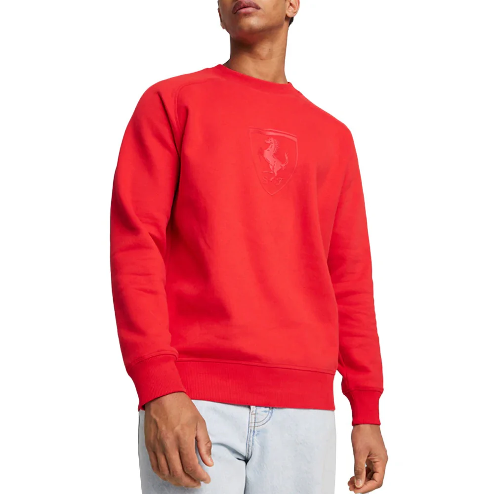 Scuderia Ferrari Race Big Shield Logo Crew Neck Long Sleeve Sweatshirt - Image 3