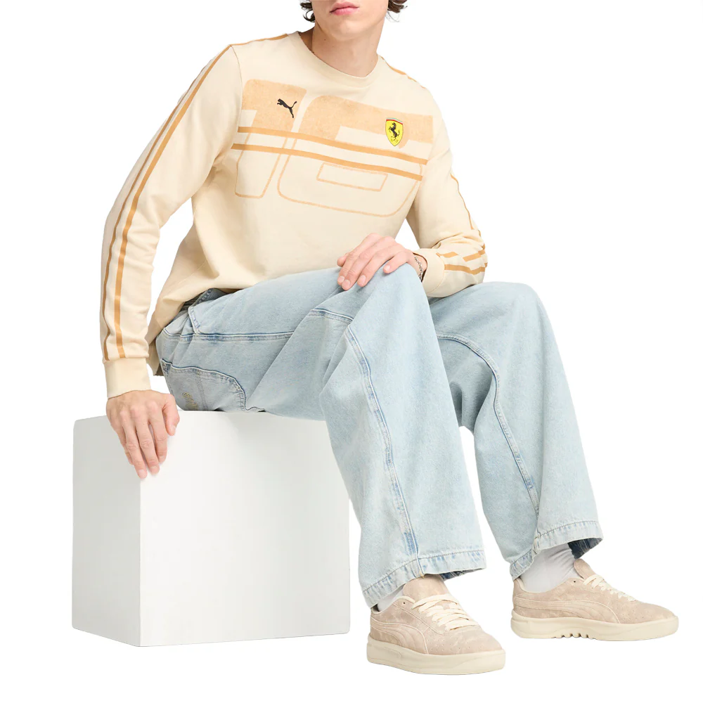 Scuderia Ferrari Race Desert Sun Las Vegas Crew Neck Long Sleeve T-Shirt - Image 5