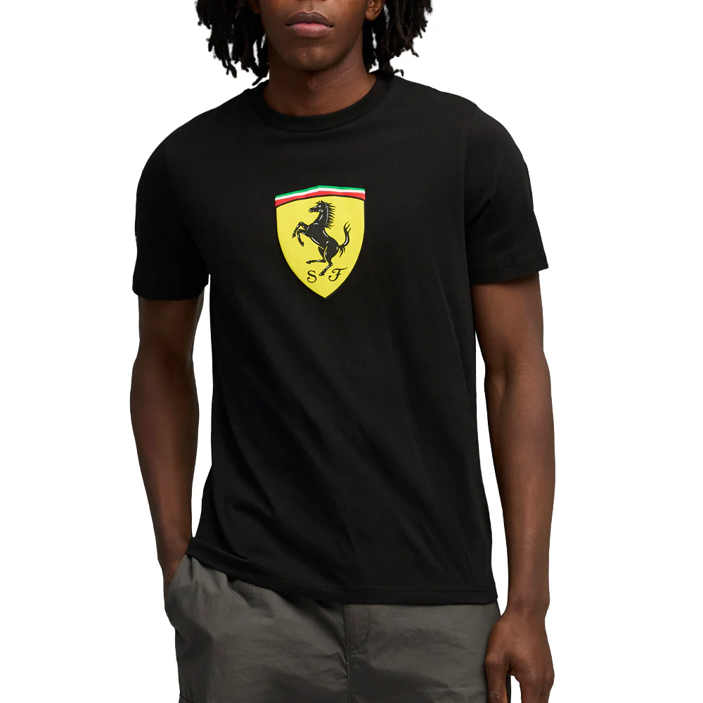 Scuderia Ferrari Sportswear Colored Shield Graphic Crew Neck Short Sleeve T-Shirt - Image 3