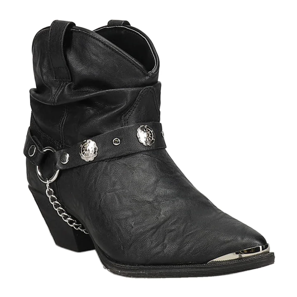 Fiona Pull On Pointed Toe Cowboy Booties - Image 2
