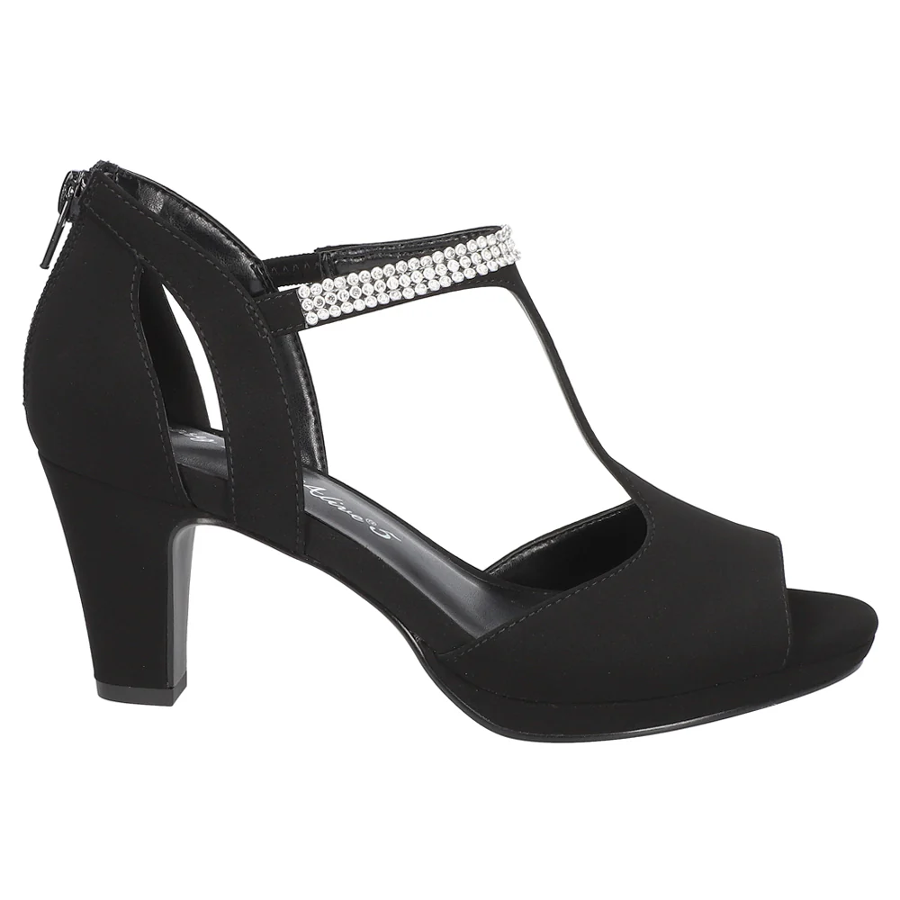 Flash Rhinestone Platform T-Strap Evening Sandals