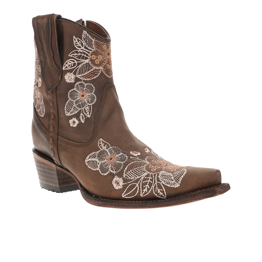 Floral Embroidered Snip Toe Pull On Cowboy Boots - Image 2