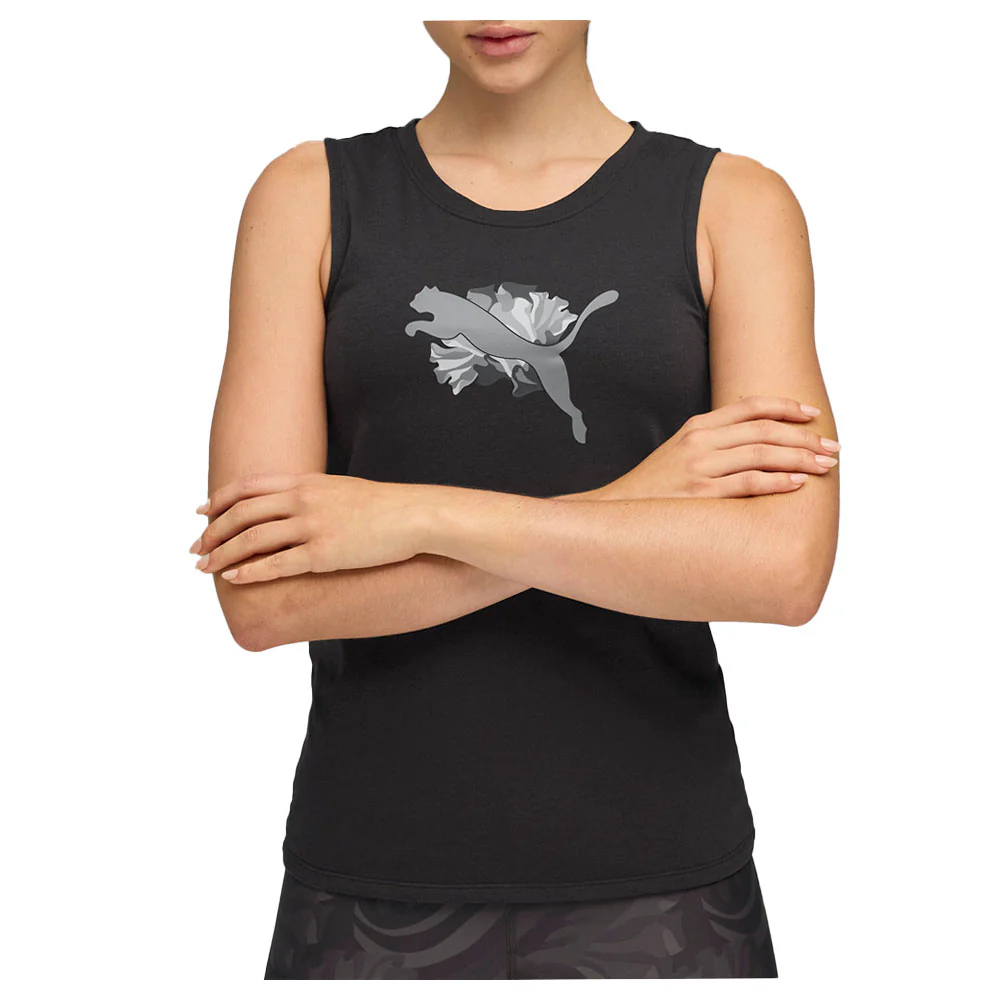 Floral Ribbon Graphic Crew Neck Athletic Tank Top - Image 3