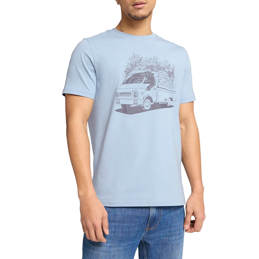 Flower Delivery Graphic Crew Neck Short Sleeve T-Shirt - Image 3