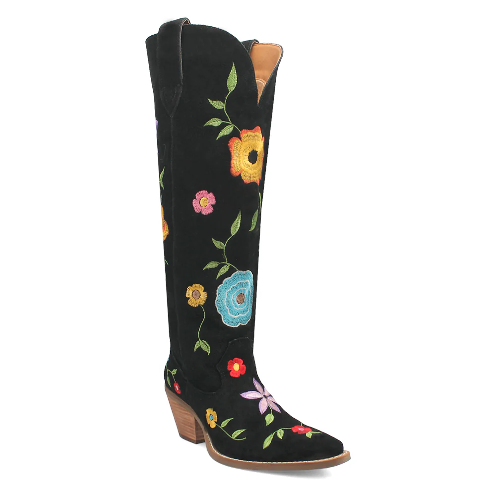 Flower Power Embroidered Floral Snip Toe Pull On Boots - Image 2