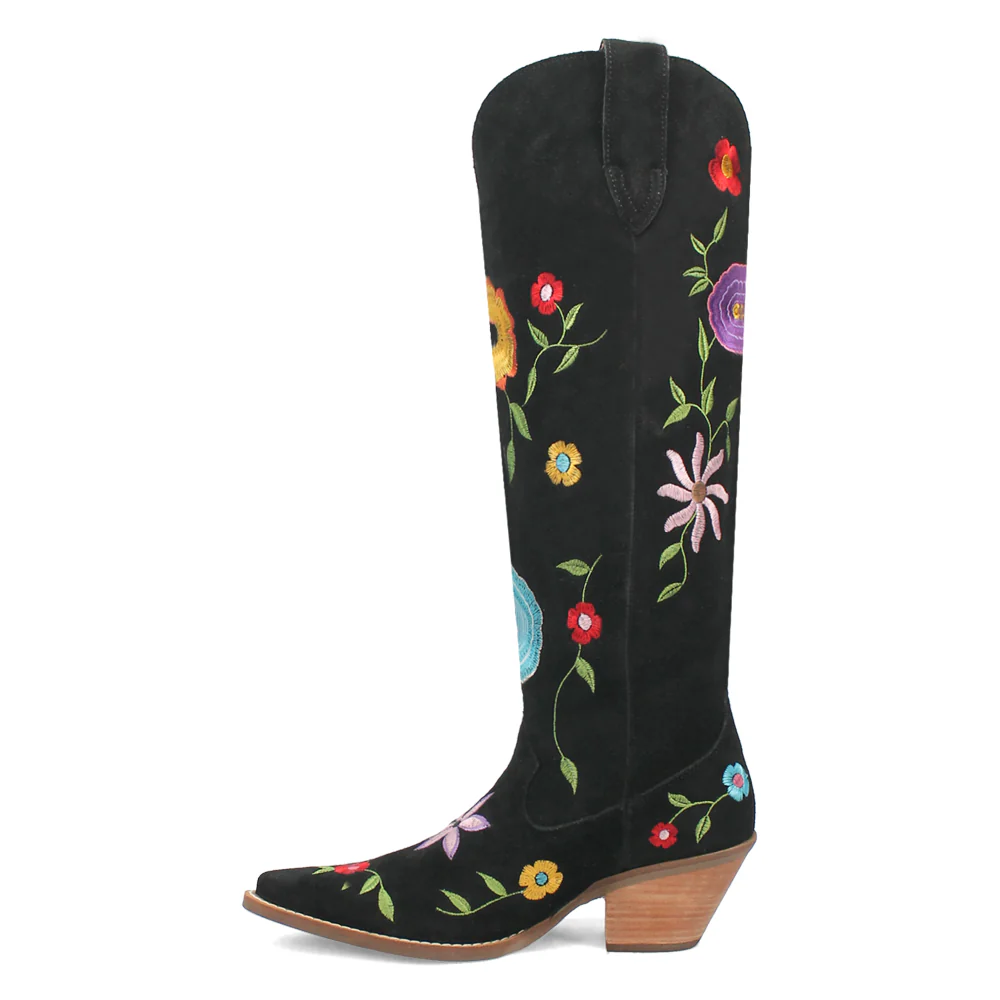 Flower Power Embroidered Floral Snip Toe Pull On Boots - Image 3