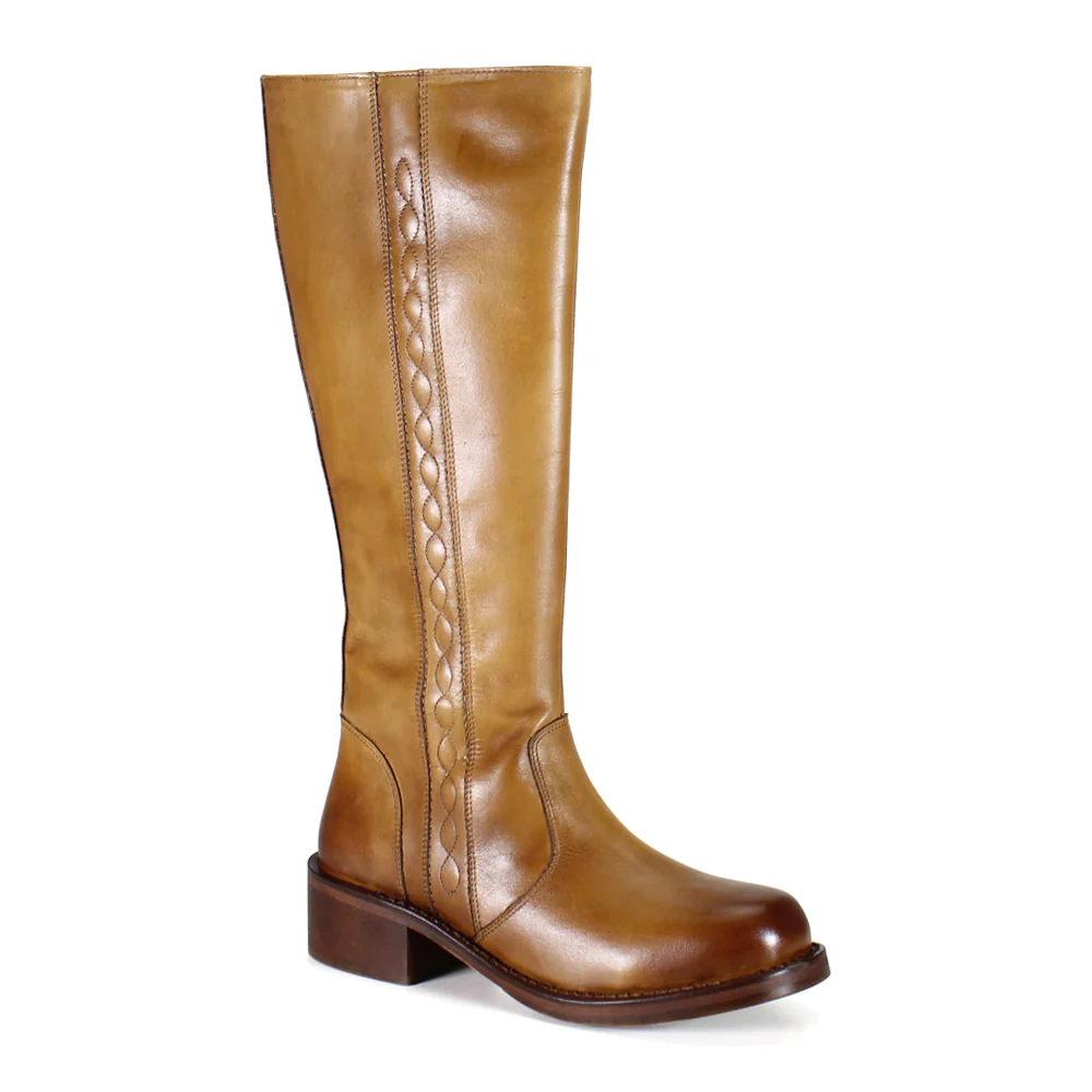Fo Liage Riding Round Toe Zippered Boots - Image 2