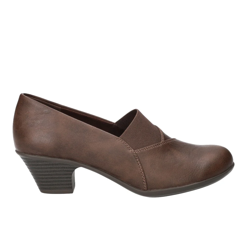 Fondly Round Toe Block Heel Pumps