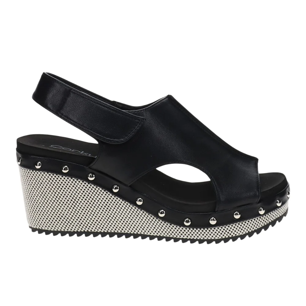 For Keeps Studded Wedge Slingback Sandals