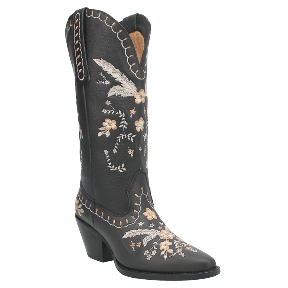 Full Bloom Floral Round Toe Cowboy Boots - Image 2