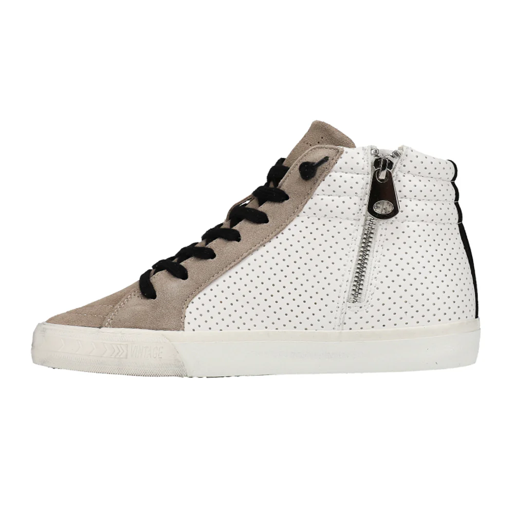 Gadol Perforated Studded High Top Slip On Sneakers - Image 3