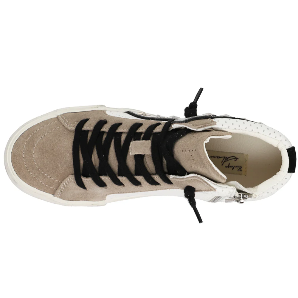Gadol Perforated Studded High Top Slip On Sneakers - Image 4