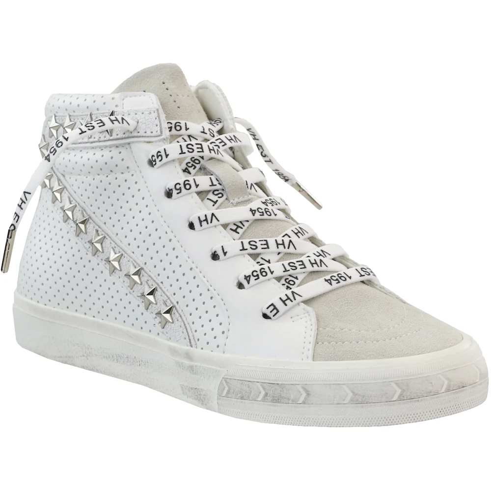 Gadol Perforated Studded High Top Slip On Sneakers - Image 2