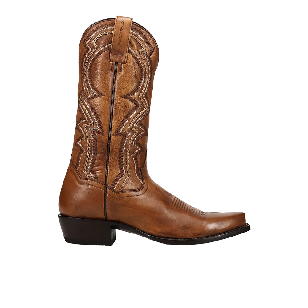 Gallup Leather Snip Toe Pull On Cowboy Boots