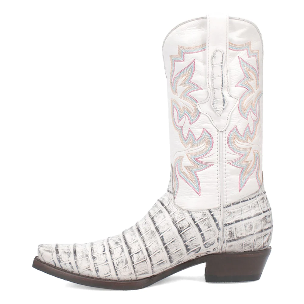 Gator Embroidered Alligator Snip Toe Pull On Boots - Image 3