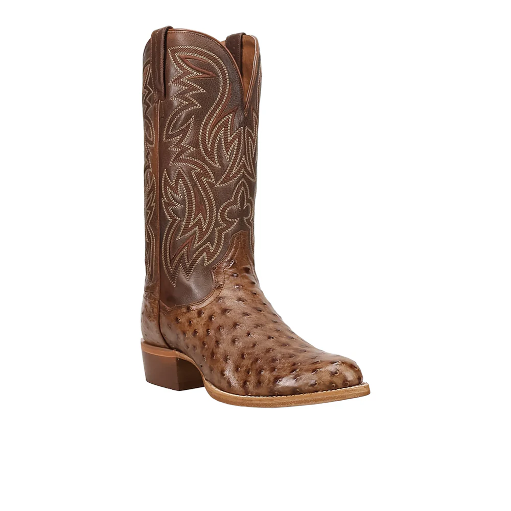Gauge Full Quill Ostrich Round Toe Pull On Cowboy Boots - Image 2