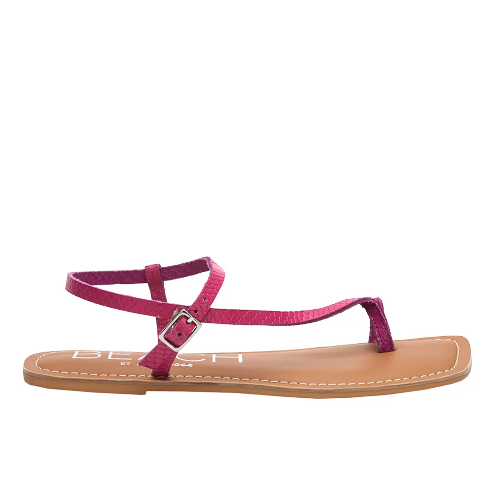 Gelato Lizard Print T Strap Flat Sandals