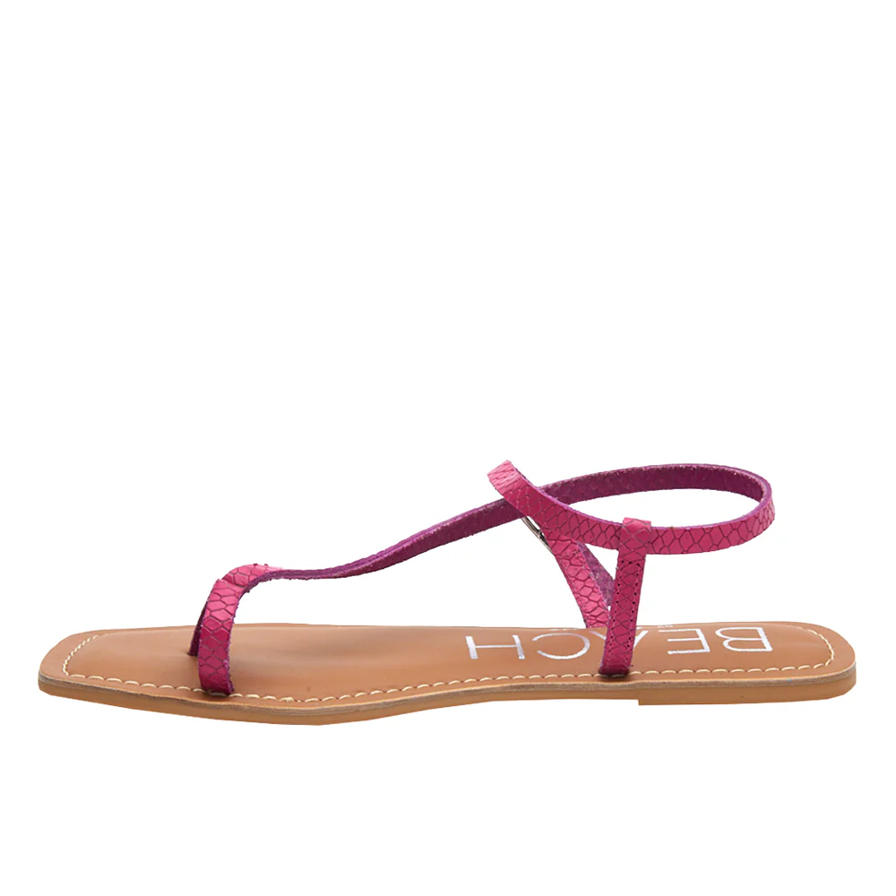 Gelato Lizard Print T Strap Flat Sandals - Image 3