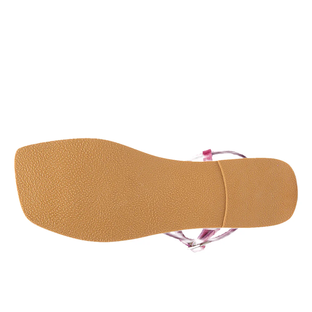 Gelato Lizard Print T Strap Flat Sandals - Image 5