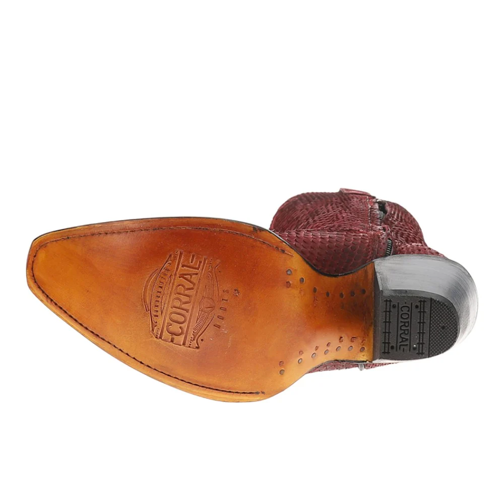 Genuine Red Full Python Tall Top Snip Toe Zippered Cowboy Boots - Image 5