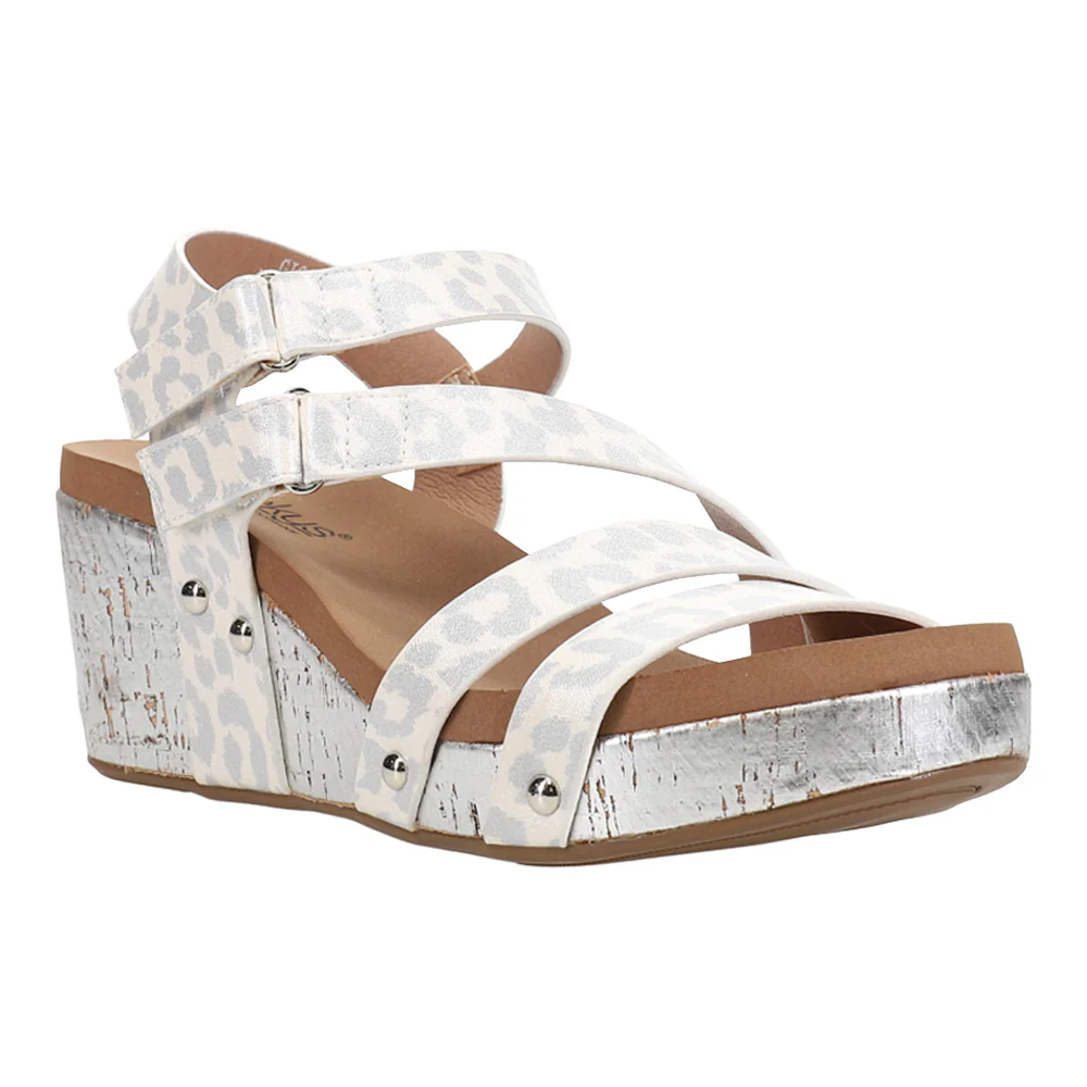 Giggle Leopard Studded Wedge Slingback Sandals - Image 2