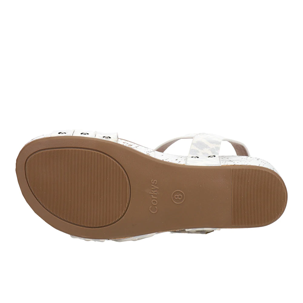 Giggle Leopard Studded Wedge Slingback Sandals - Image 5