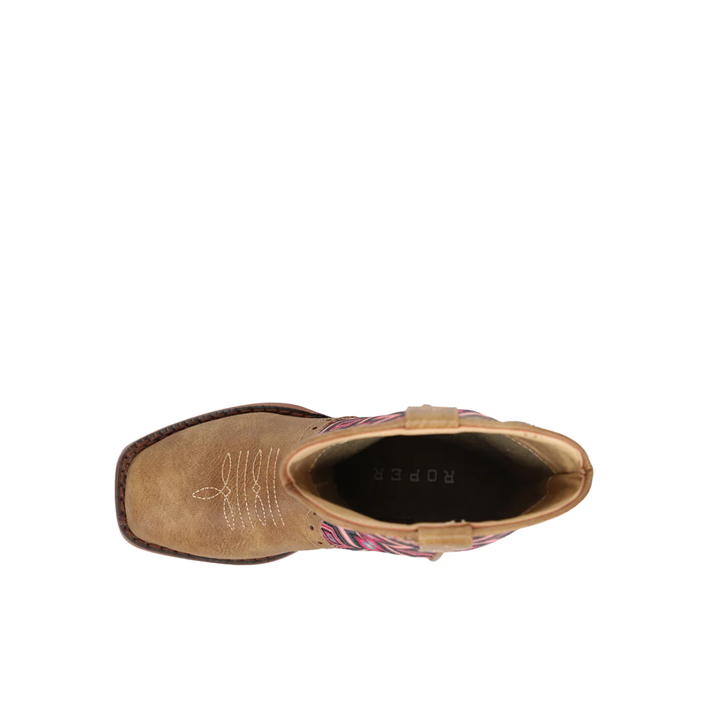 Glitter Geo Square Toe Cowboy Boots (Little Kid) - Image 4