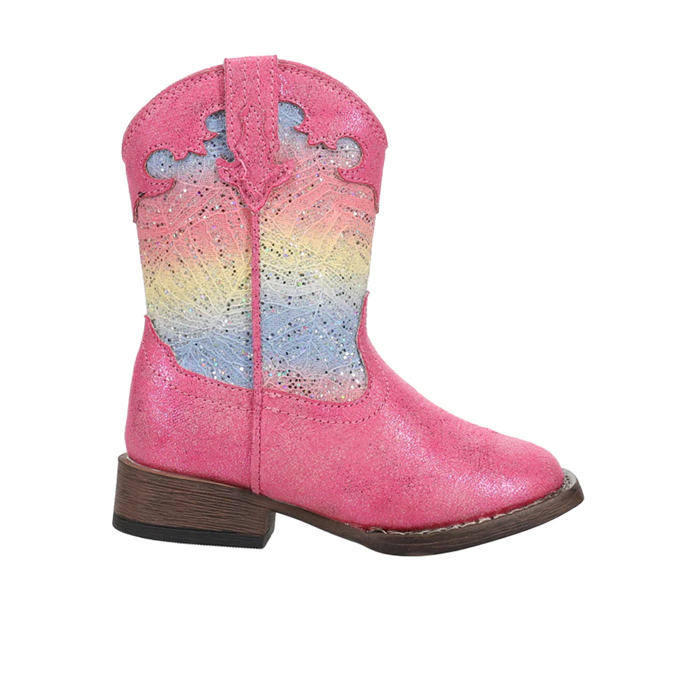 Glitter Lace Square Toe Cowboy Boots (Toddler-Little Kid)