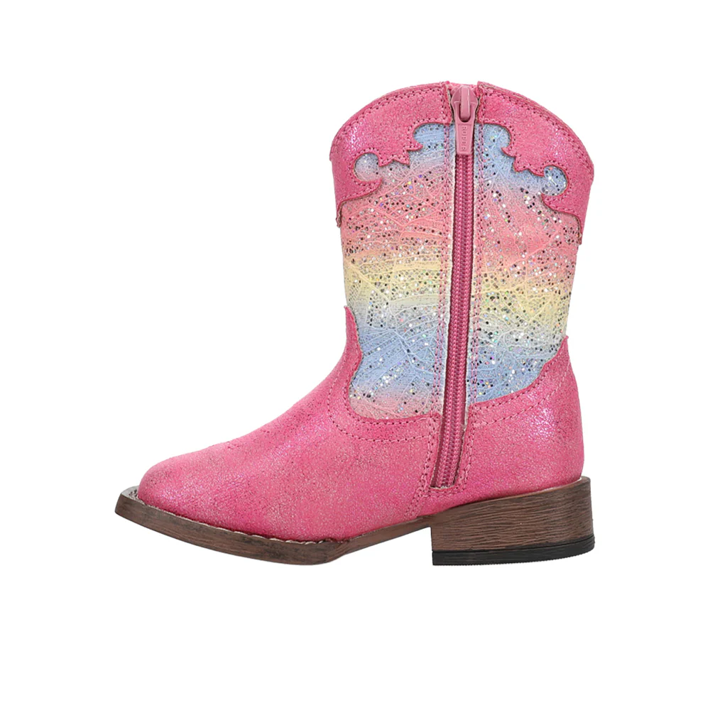 Glitter Lace Square Toe Cowboy Boots (Toddler-Little Kid) - Image 3