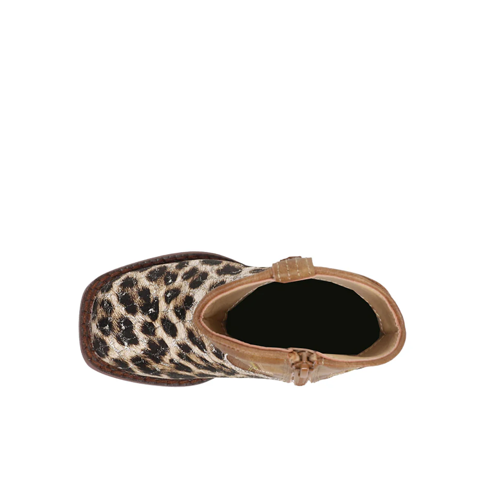 Glitter Leopard Square Toe Cowboy Boots (Little Kid-Big Kid) - Image 4
