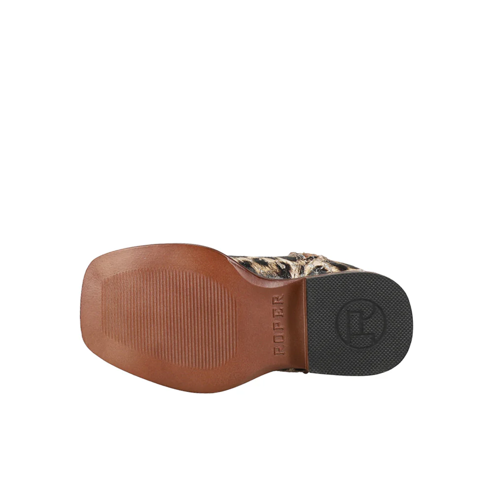 Glitter Leopard Square Toe Cowboy Boots (Little Kid-Big Kid) - Image 5