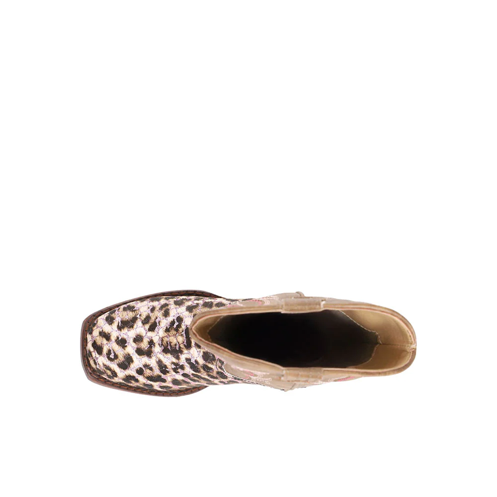 Glitter Leopard Square Toe Cowboy Boots (Little Kid-Big Kid) - Image 4