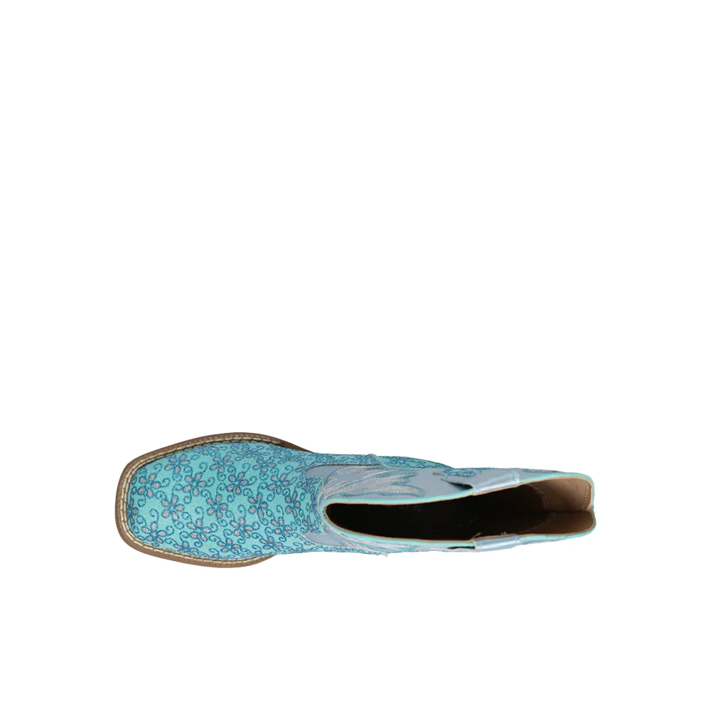 Glittery Floral Square Toe Cowboy Boots (Little Kid-Big Kid) - Image 4