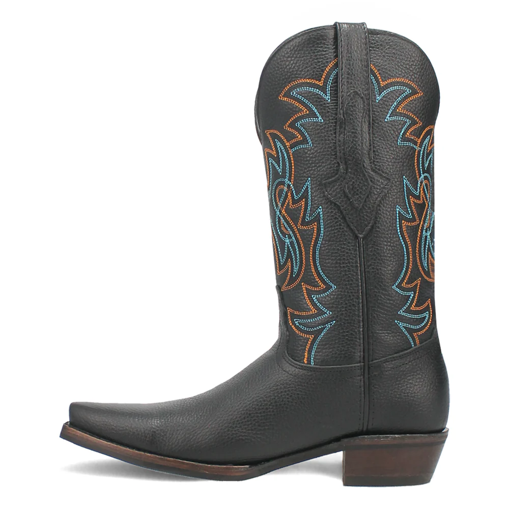 Gold Rush Leather Embroidered Snip Toe Pull On Boots - Image 3