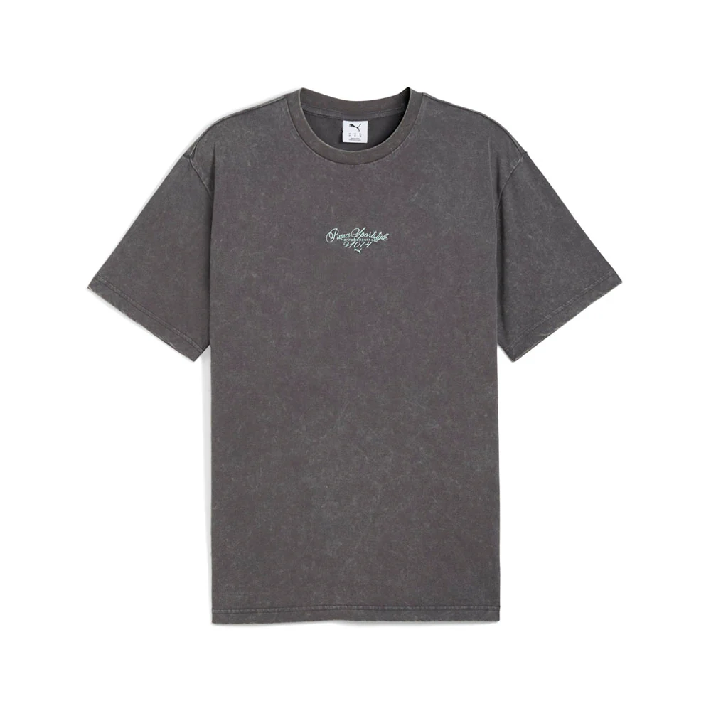 Graphic Font Play Relaxed Washed Crew Neck Short Sleeve T-Shirt