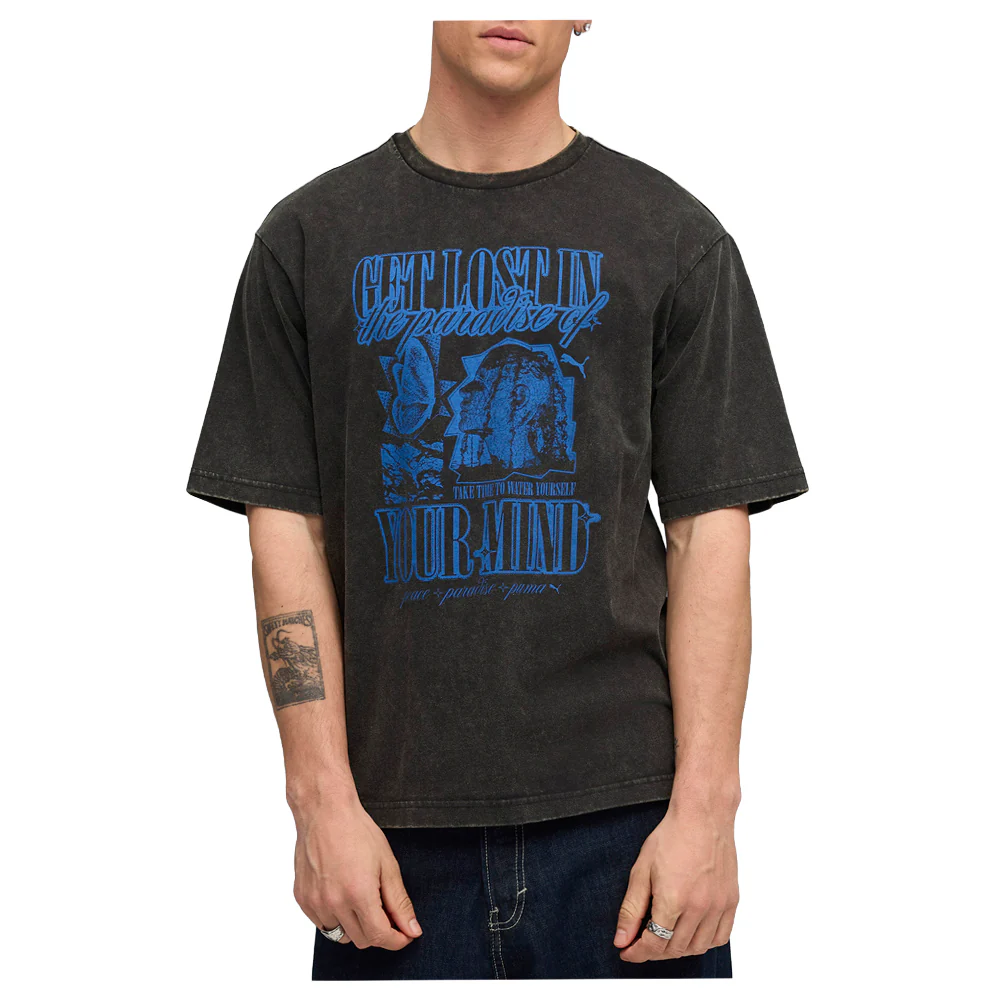 Graphic Paradise Mindset Washed Boxy Crew Neck Short Sleeve T-Shirt - Image 3
