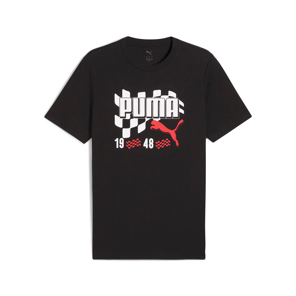 Graphics Moto Flag Graphic Crew Neck Short Sleeve T-Shirt