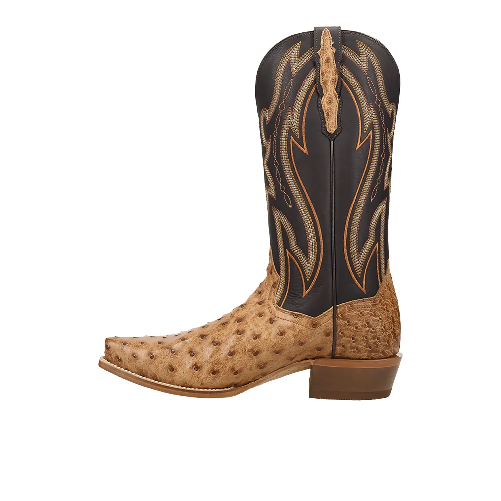 Grit Full Quill Ostrich Snip Toe Pull On Cowboy Boots - Image 3